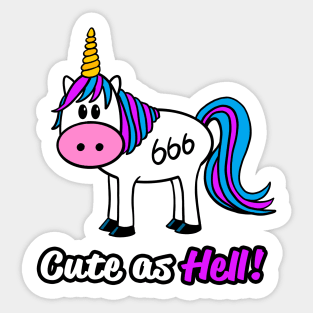 Cute as Hell! Evil Unicorn Sticker